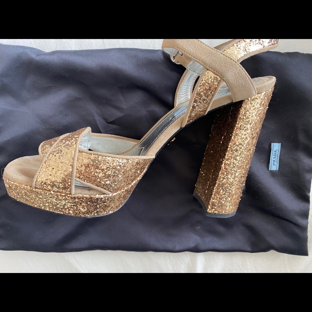 Prada Sequin Sandal Heels